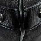 Shoulder Bag Abbey D-Ring Crossbody Black Monogrammed Denim Canvas