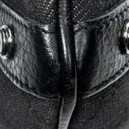 Shoulder Bag Abbey D-Ring Crossbody Black Monogrammed Denim Canvas