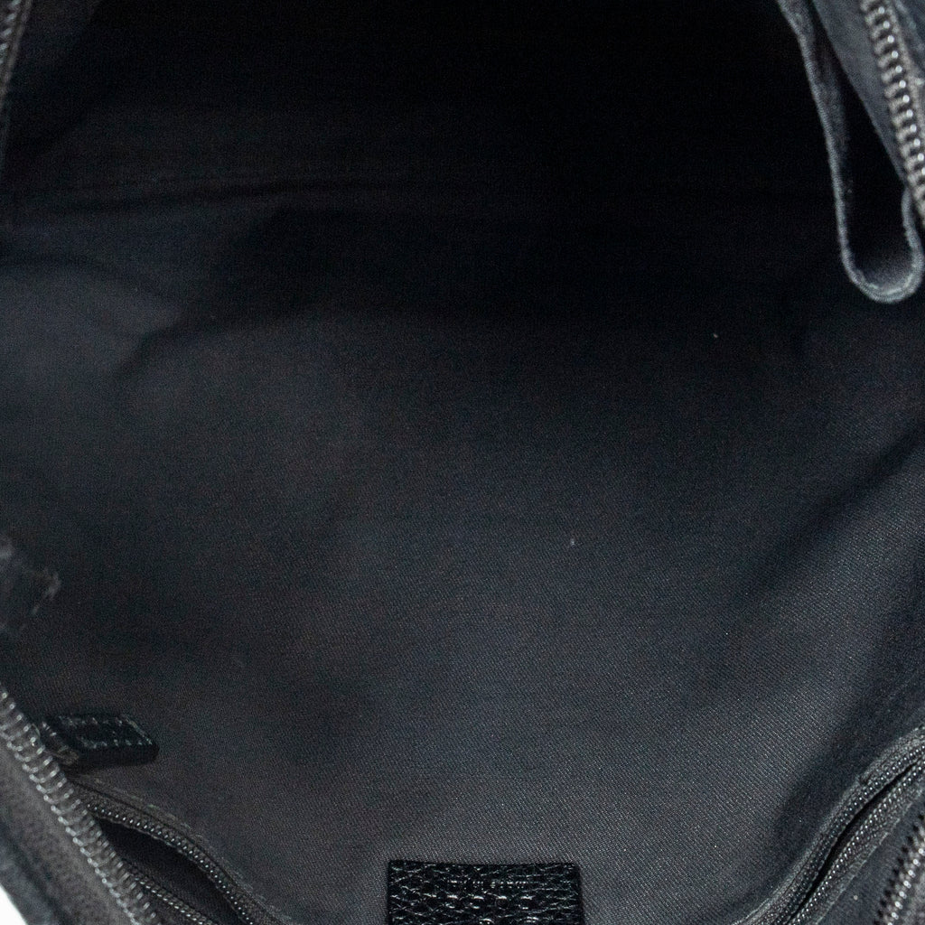 Shoulder Bag Abbey D-Ring Crossbody Black Monogrammed Denim Canvas