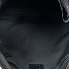 Shoulder Bag Abbey D-Ring Crossbody Black Monogrammed Denim Canvas