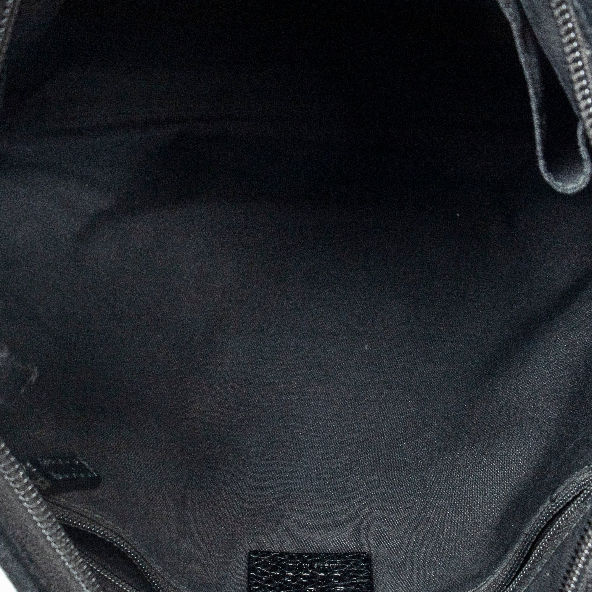 Shoulder Bag Abbey D-Ring Crossbody Black Monogrammed Denim Canvas