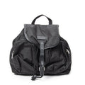 Backpack Double Pocket Drawstring Backpack Black Monogrammed Nylon Canvas