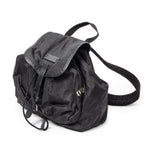 Backpack Double Pocket Drawstring Backpack Black Monogrammed Nylon Canvas