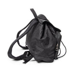 Backpack Double Pocket Drawstring Backpack Black Monogrammed Nylon Canvas