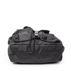Backpack Double Pocket Drawstring Backpack Black Monogrammed Nylon Canvas