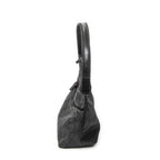 Shoulder Bag Front Pocket Hobo Black Monogrammed Nylon Canvas
