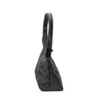 Shoulder Bag Front Pocket Hobo Black Monogrammed Nylon Canvas