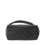 Shoulder Bag Front Pocket Hobo Black Monogrammed Nylon Canvas