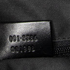Shoulder Bag Front Pocket Hobo Black Monogrammed Nylon Canvas