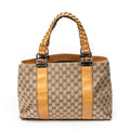 Shoulder Bag Medium Bamboo Bar Tote Tan Monogrammed Canvas