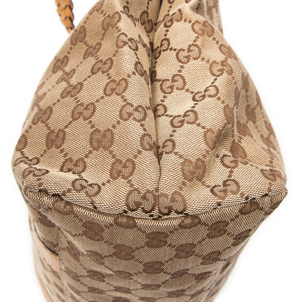 Shoulder Bag Medium Bamboo Bar Tote Tan Monogrammed Canvas