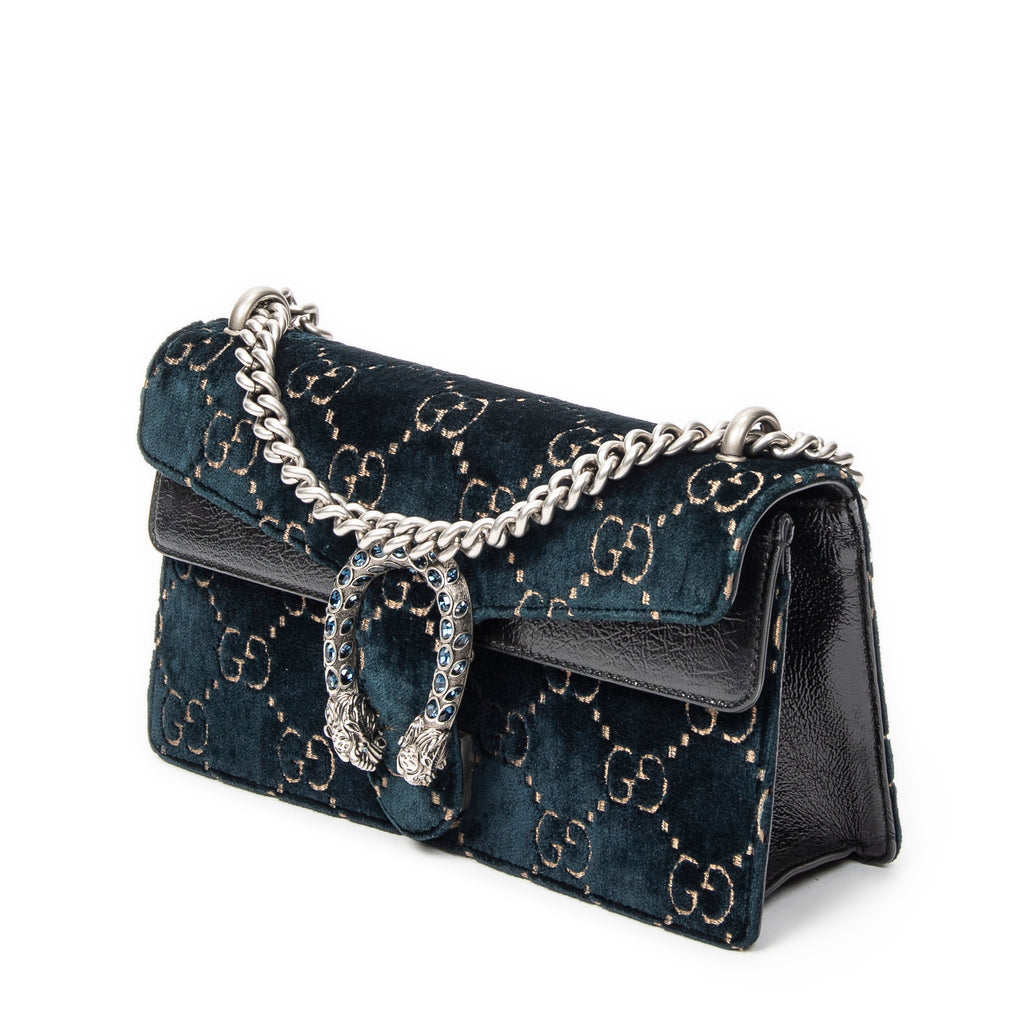Shoulder Bag Medium Dionysus Chain Crossbody Green Monogrammed Velvet Canvas