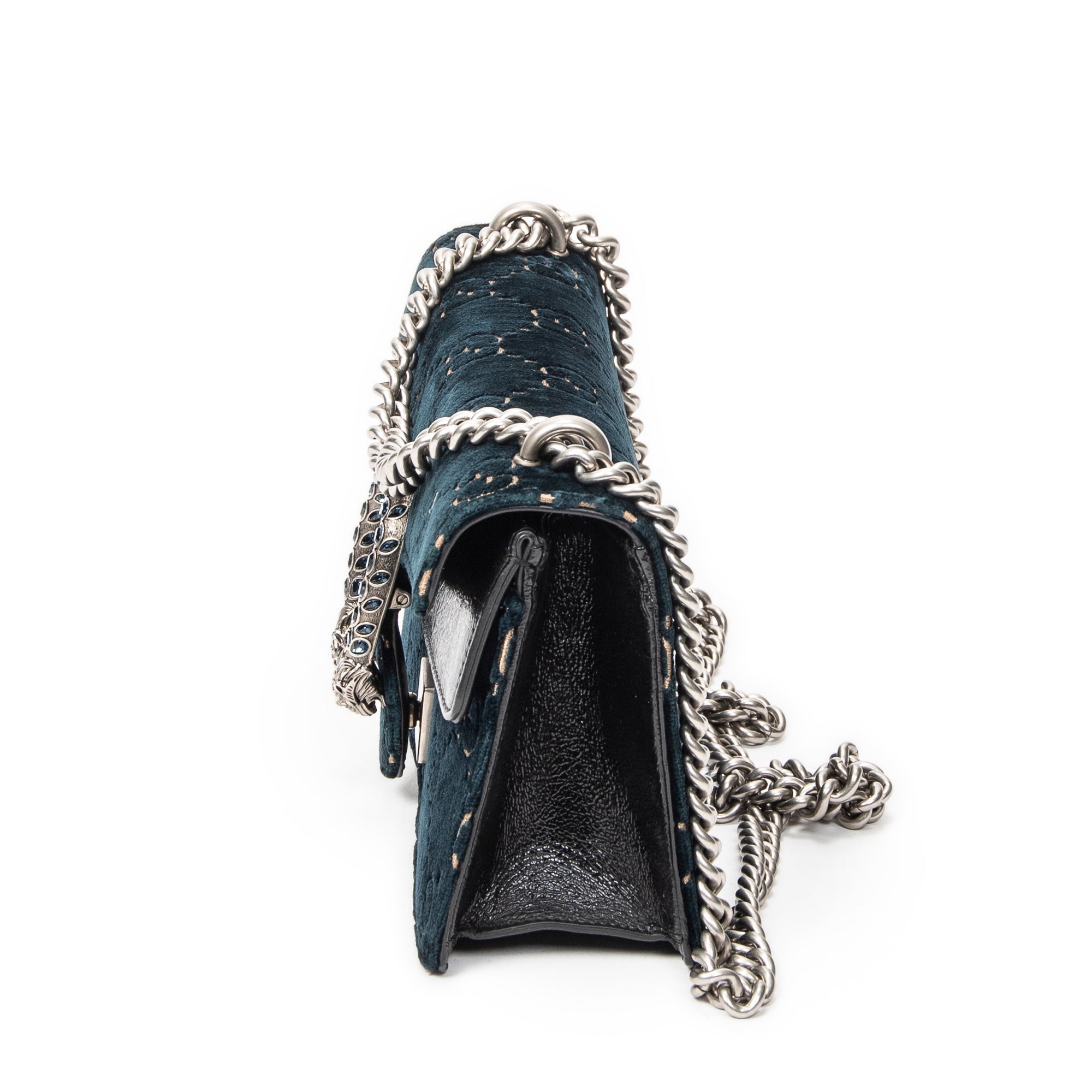 Shoulder Bag Medium Dionysus Chain Crossbody Green Monogrammed Velvet Canvas