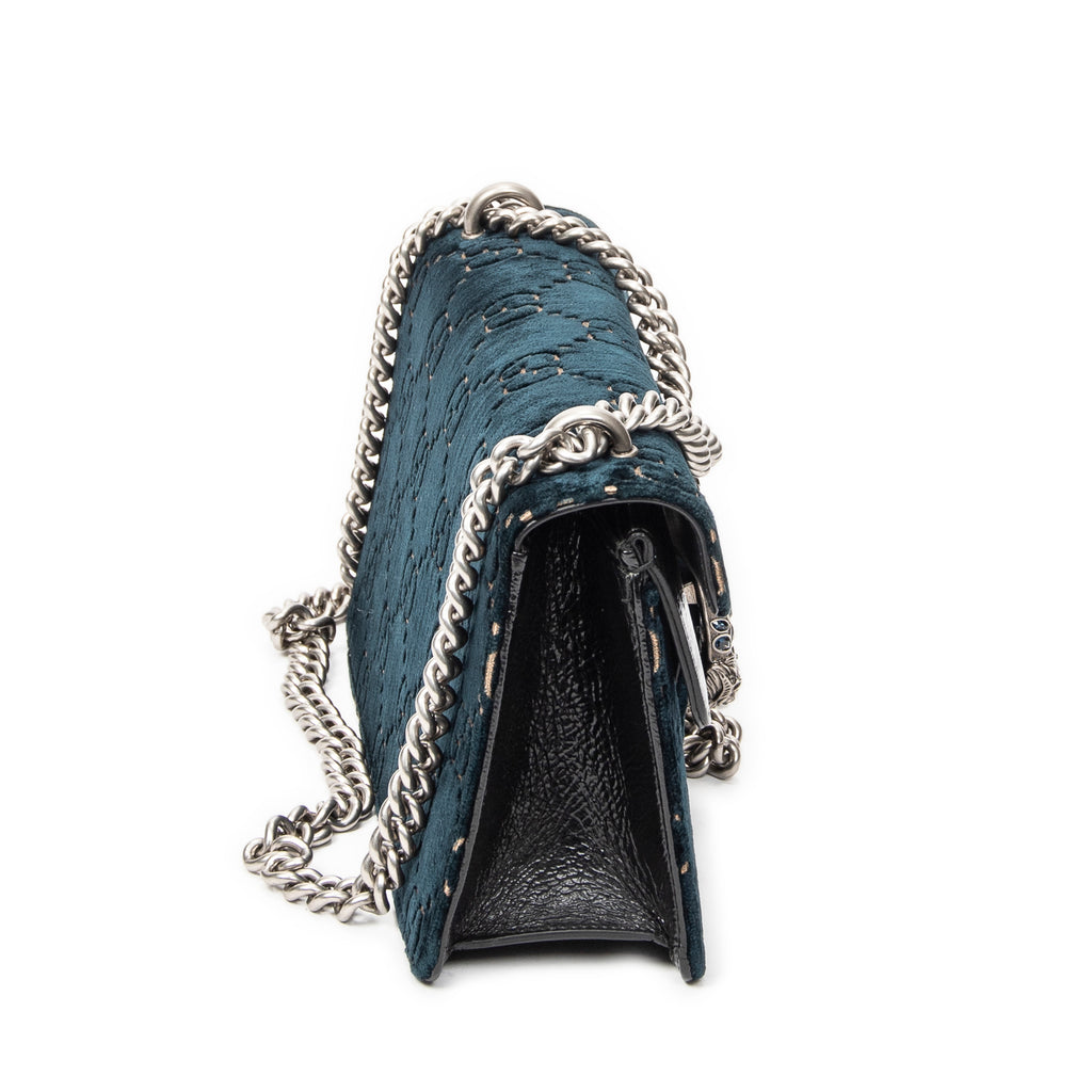 Shoulder Bag Medium Dionysus Chain Crossbody Green Monogrammed Velvet Canvas