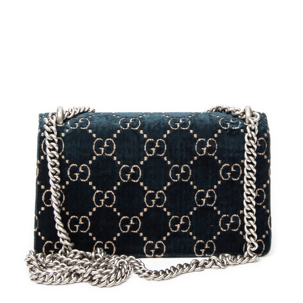 Shoulder Bag Medium Dionysus Chain Crossbody Green Monogrammed Velvet Canvas