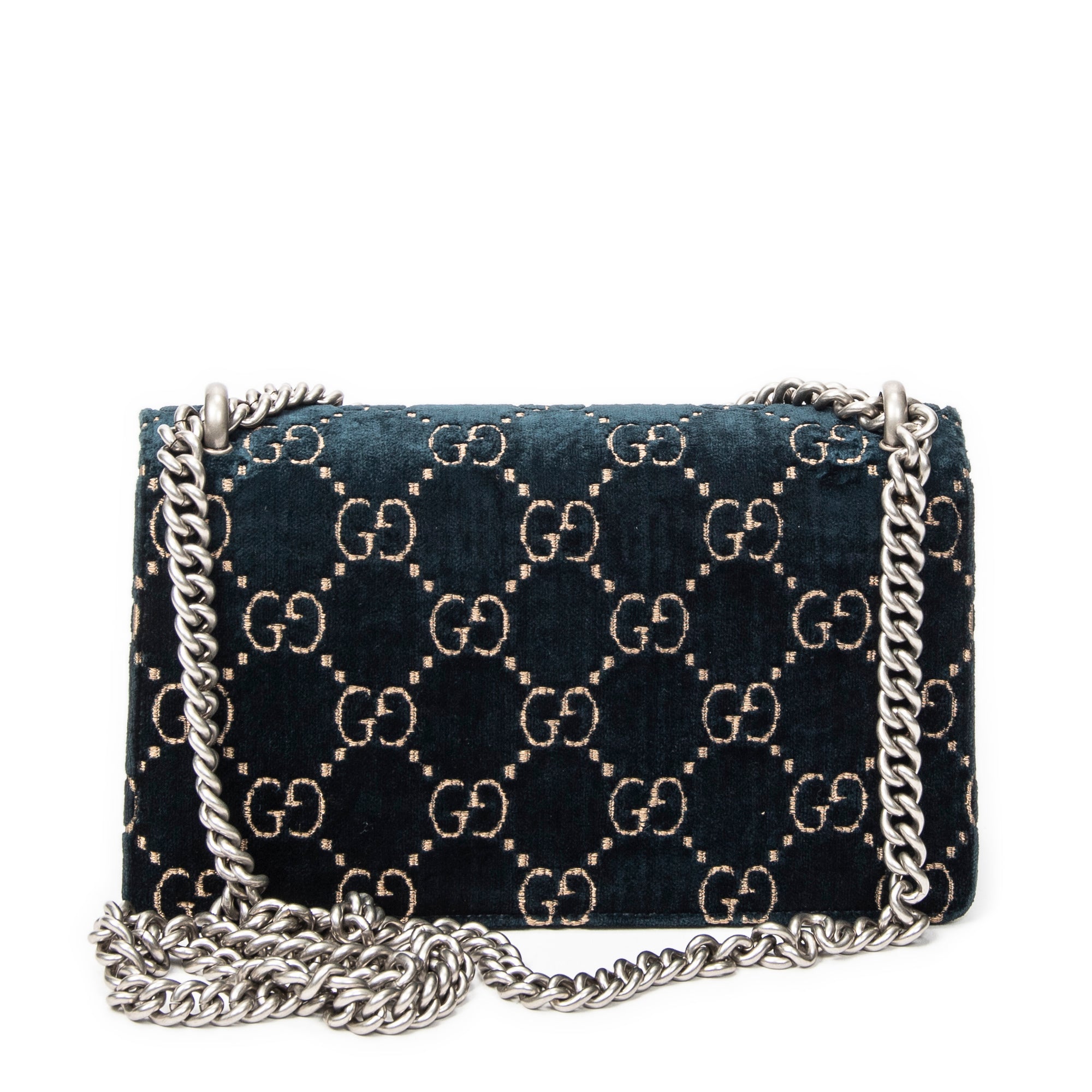 Shoulder Bag Medium Dionysus Chain Crossbody Green Monogrammed Velvet Canvas