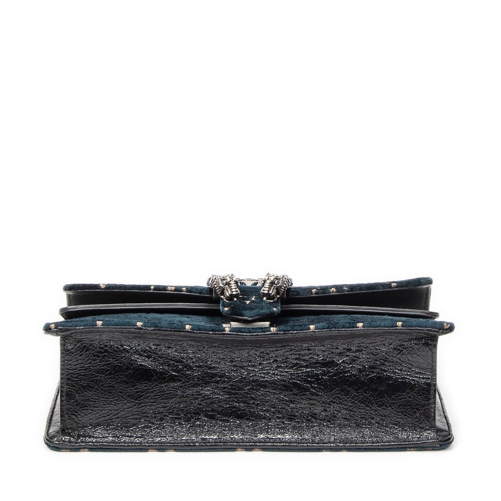 Shoulder Bag Medium Dionysus Chain Crossbody Green Monogrammed Velvet Canvas