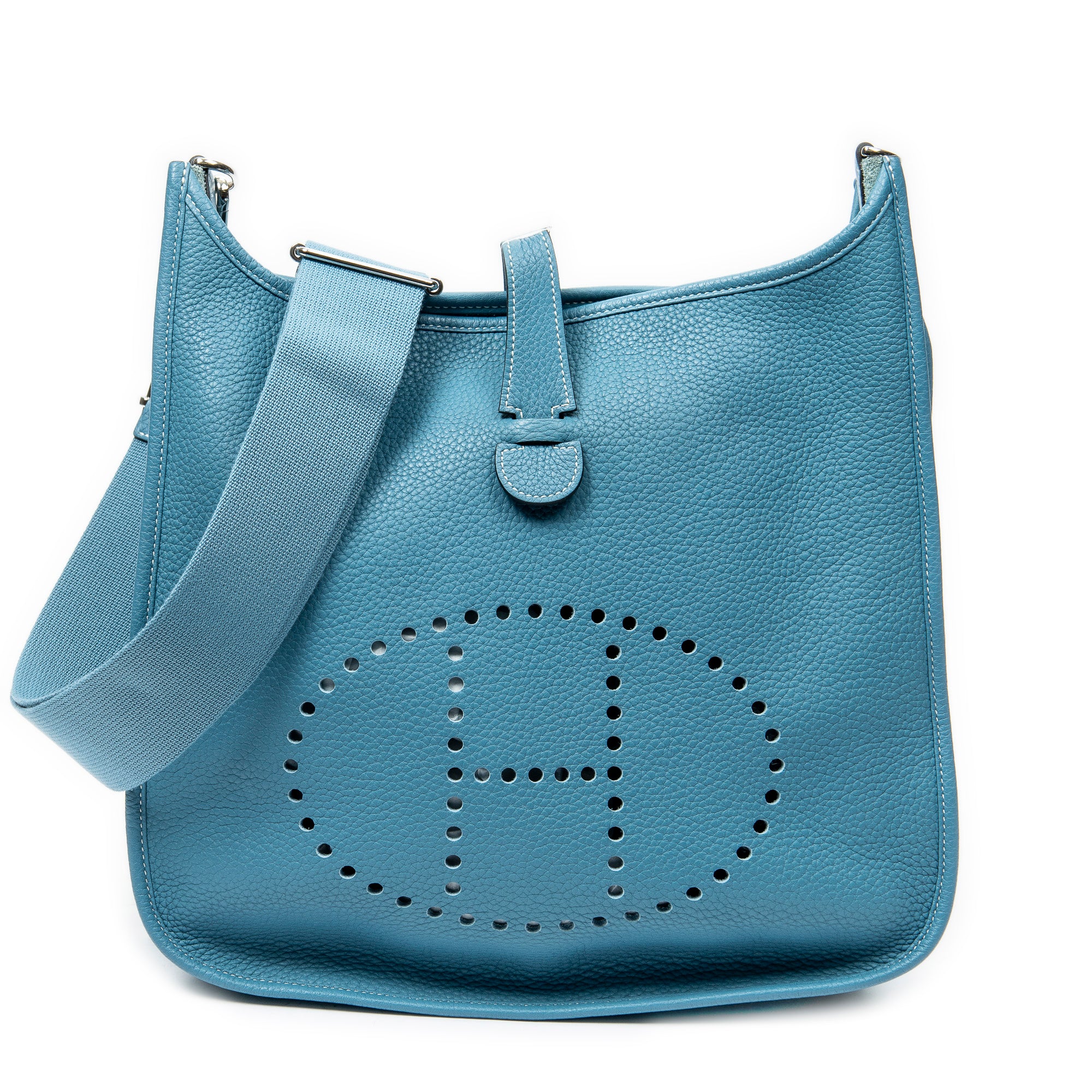 Shoulder Bag Evelyne III GM Blue Jean Clemence Leather
