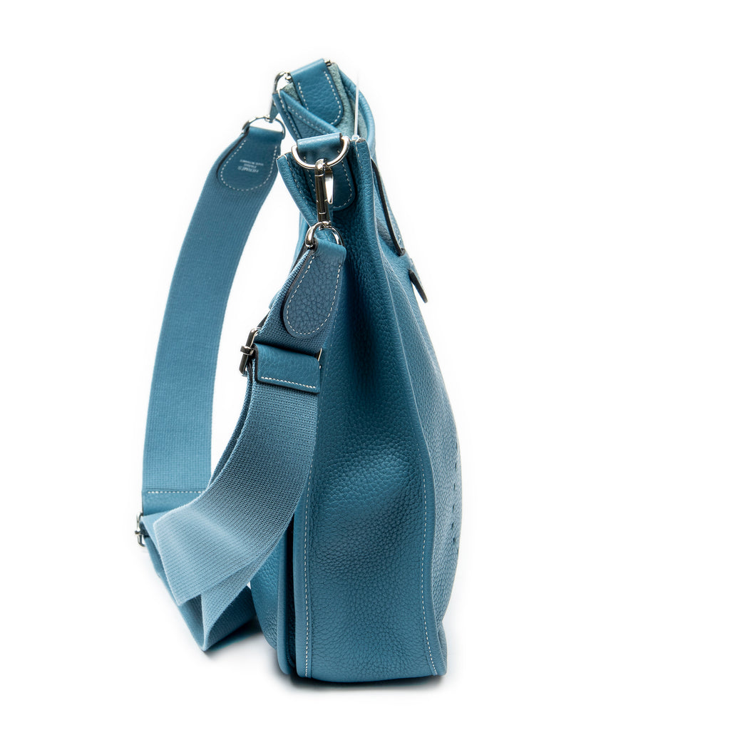 Shoulder Bag Evelyne III GM Blue Jean Clemence Leather