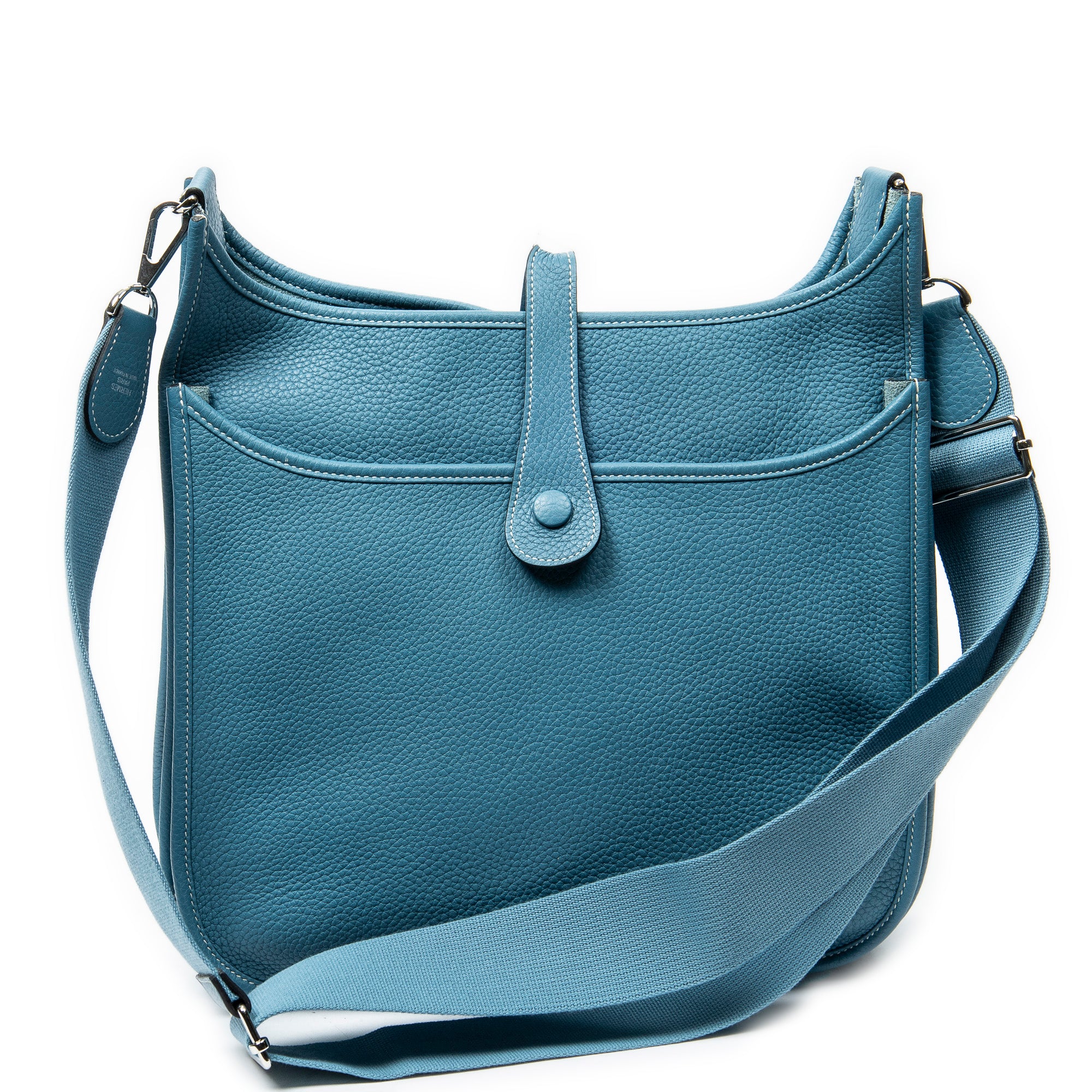 Shoulder Bag Evelyne III GM Blue Jean Clemence Leather