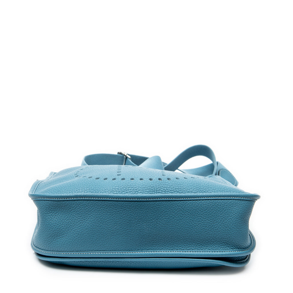 Shoulder Bag Evelyne III GM Blue Jean Clemence Leather