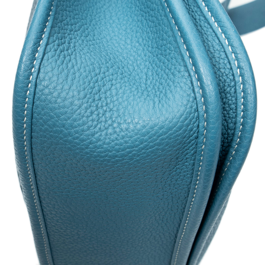 Shoulder Bag Evelyne III GM Blue Jean Clemence Leather