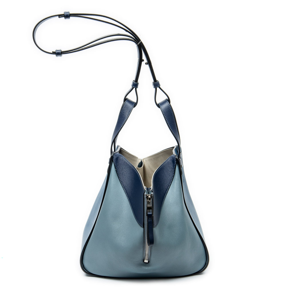 Shoulder Bag Small Hammock Blue Calfskin Leather