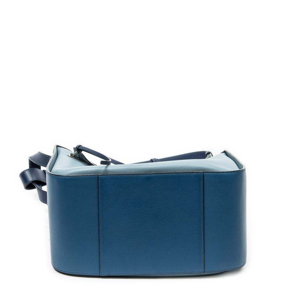 Shoulder Bag Small Hammock Blue Calfskin Leather