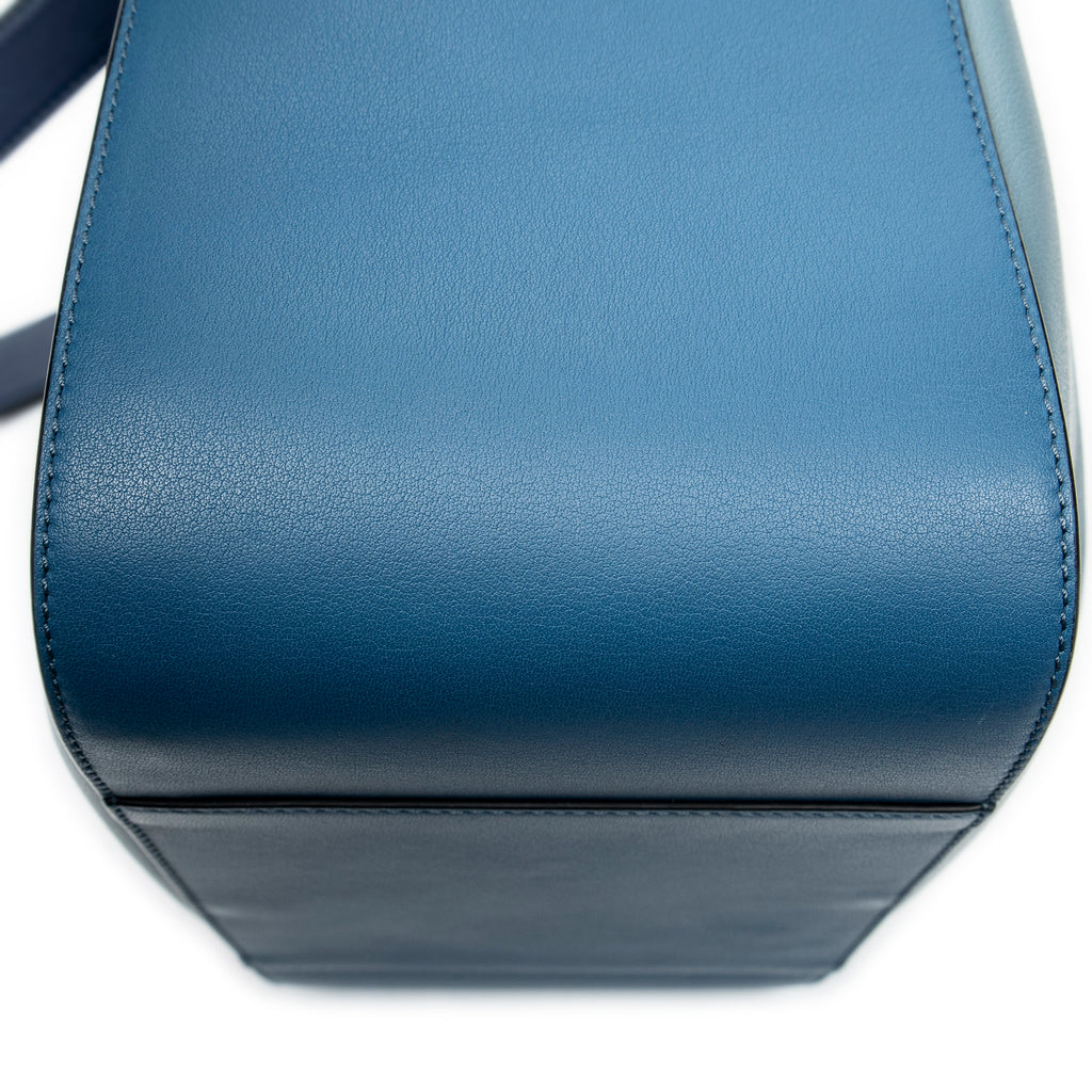 Shoulder Bag Small Hammock Blue Calfskin Leather