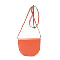 Shoulder Bag Large Heel Pouch Orange Calfskin Leather