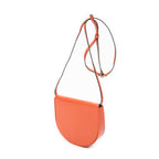 Shoulder Bag Large Heel Pouch Orange Calfskin Leather