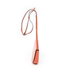 Shoulder Bag Large Heel Pouch Orange Calfskin Leather