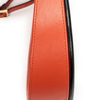 Shoulder Bag Large Heel Pouch Orange Calfskin Leather