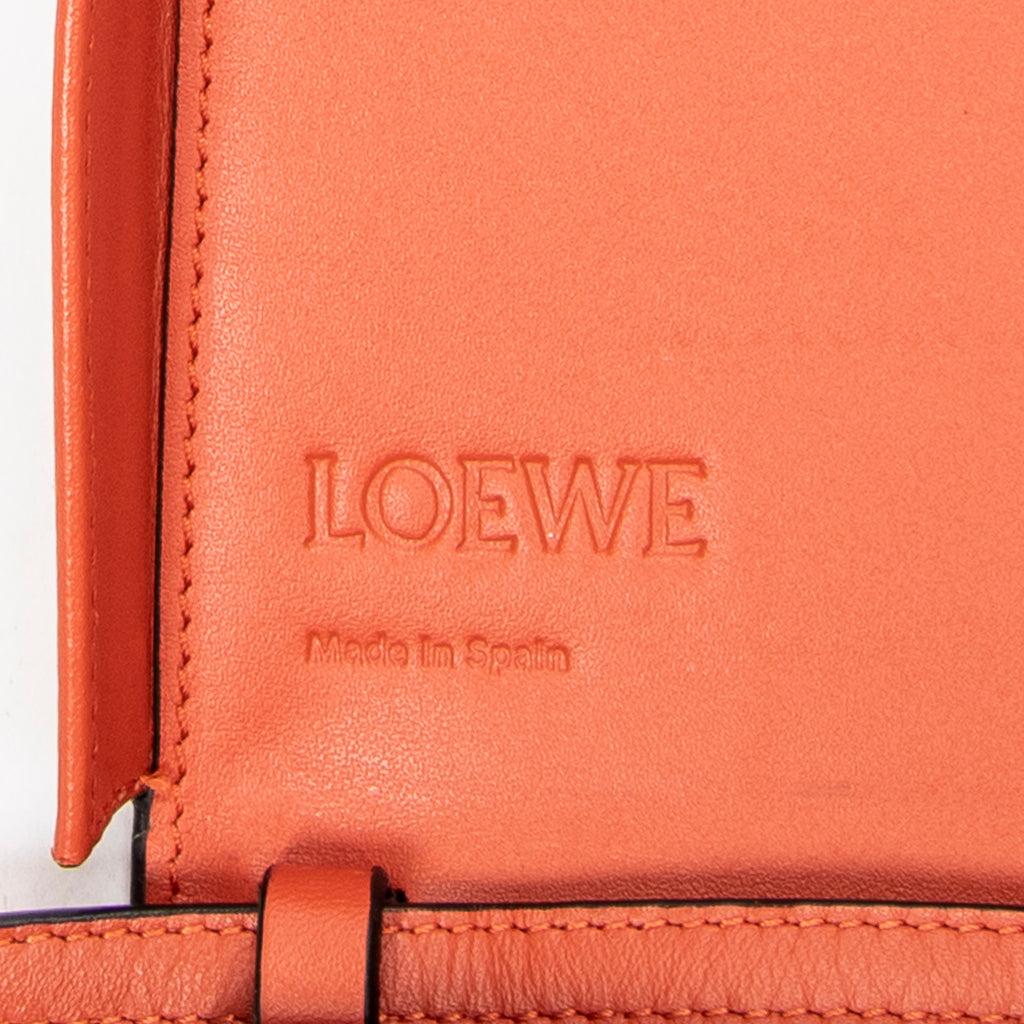 Shoulder Bag Large Heel Pouch Orange Calfskin Leather