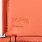 Shoulder Bag Large Heel Pouch Orange Calfskin Leather