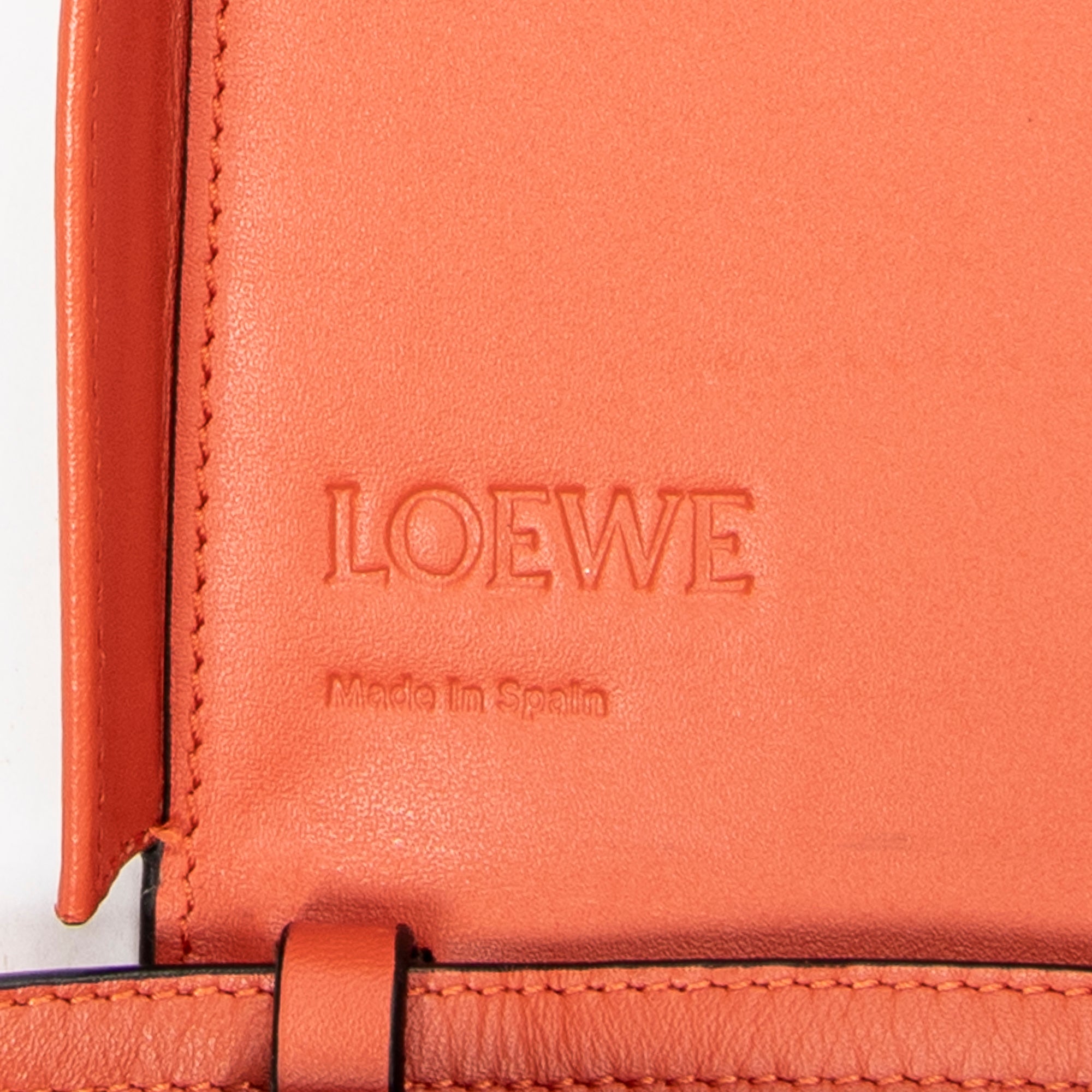 Shoulder Bag Large Heel Pouch Orange Calfskin Leather
