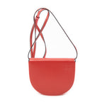 Shoulder Bag Large Heel Pouch Red Calfskin Leather