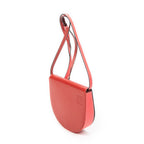 Shoulder Bag Large Heel Pouch Red Calfskin Leather