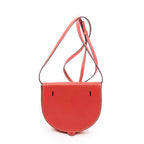 Shoulder Bag Large Heel Pouch Red Calfskin Leather