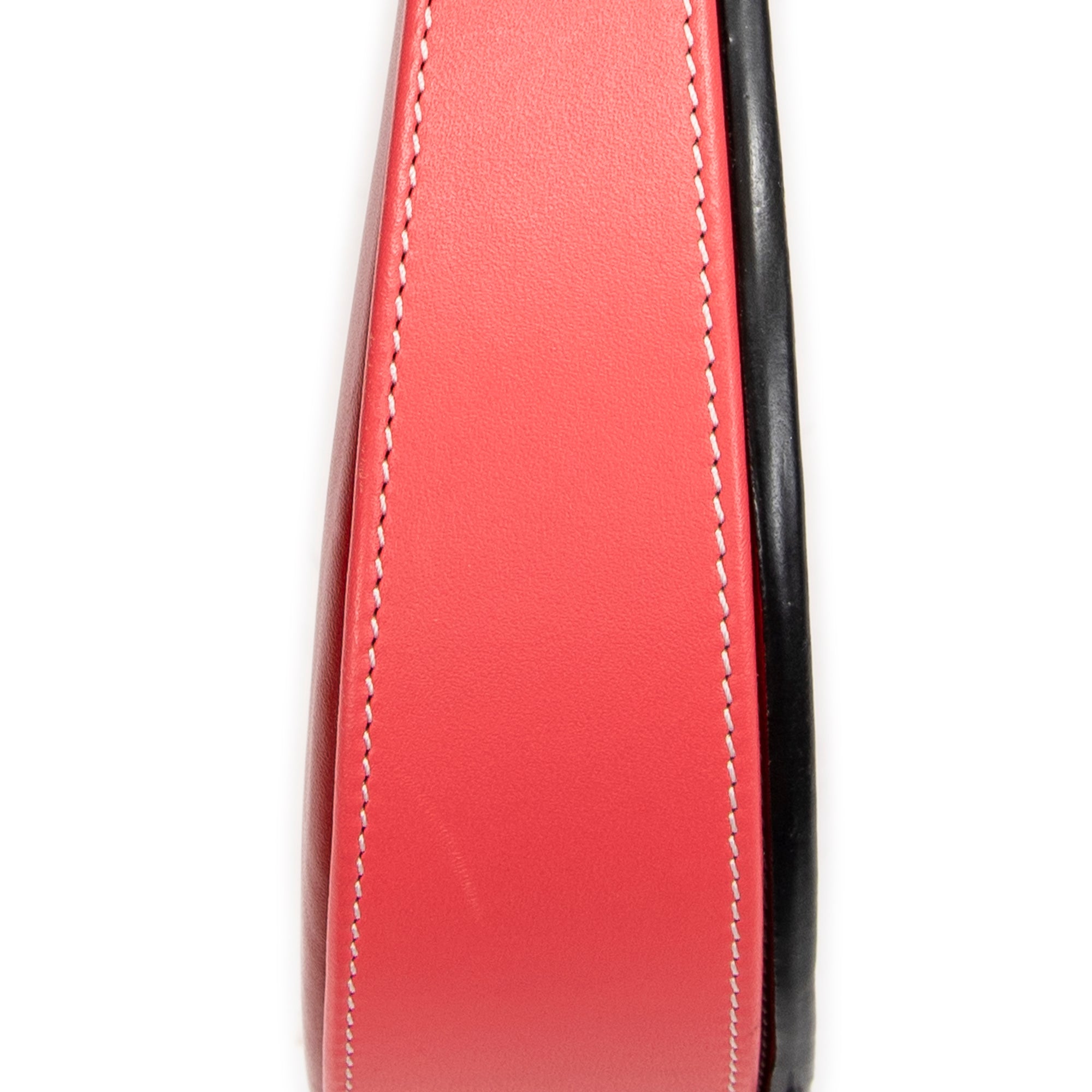 Shoulder Bag Large Heel Pouch Red Calfskin Leather