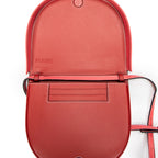 Shoulder Bag Large Heel Pouch Red Calfskin Leather