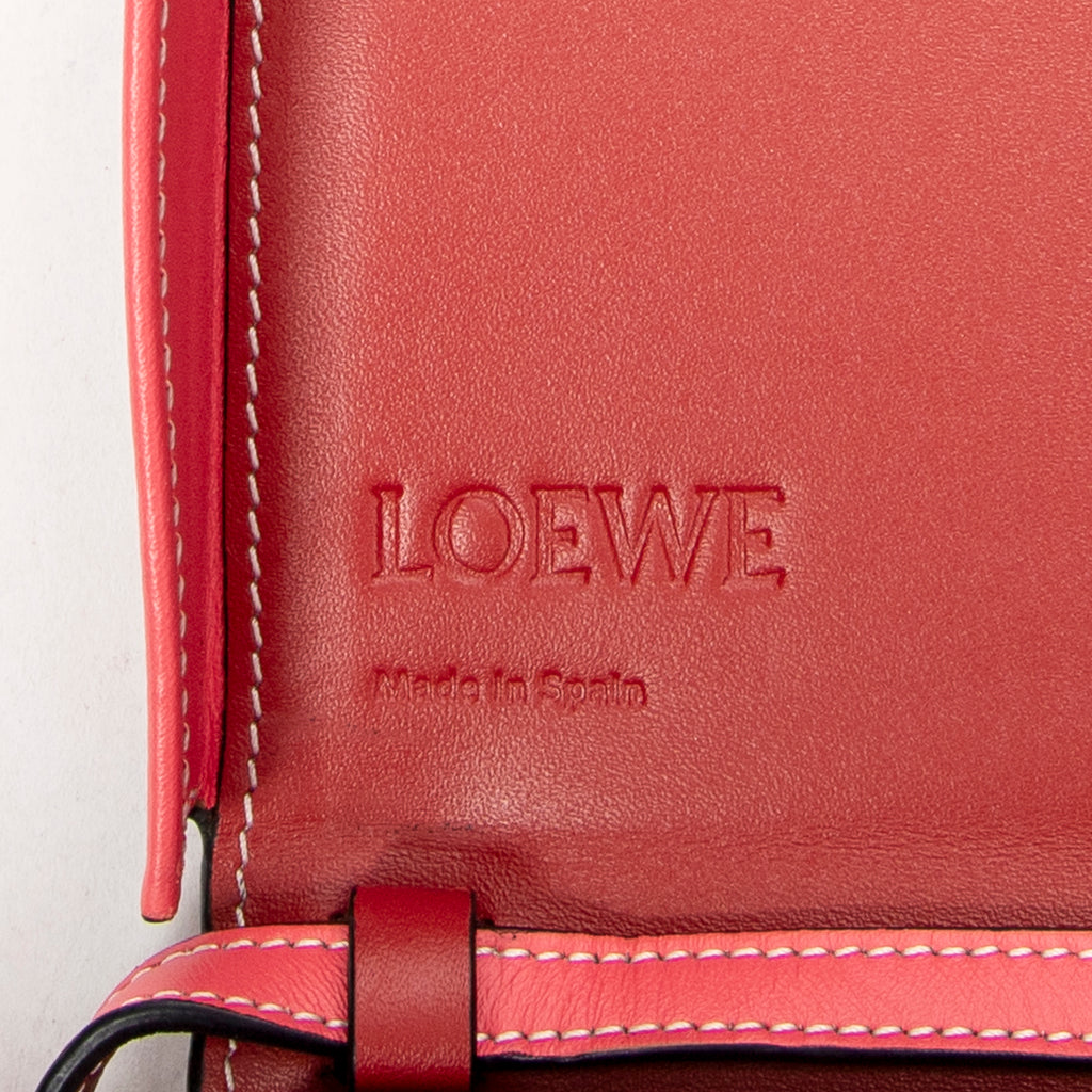 Shoulder Bag Large Heel Pouch Red Calfskin Leather