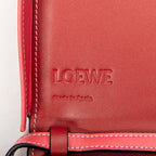 Shoulder Bag Large Heel Pouch Red Calfskin Leather