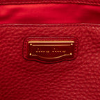 Shoulder Bag Shopping Tote Red Vitello Caribu Leather