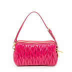 Pouch Double Zip Pouch Fuchsia Pink Matelasse Lux Leather