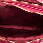 Pouch Double Zip Pouch Fuchsia Pink Matelasse Lux Leather