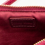 Pouch Double Zip Pouch Fuchsia Pink Matelasse Lux Leather