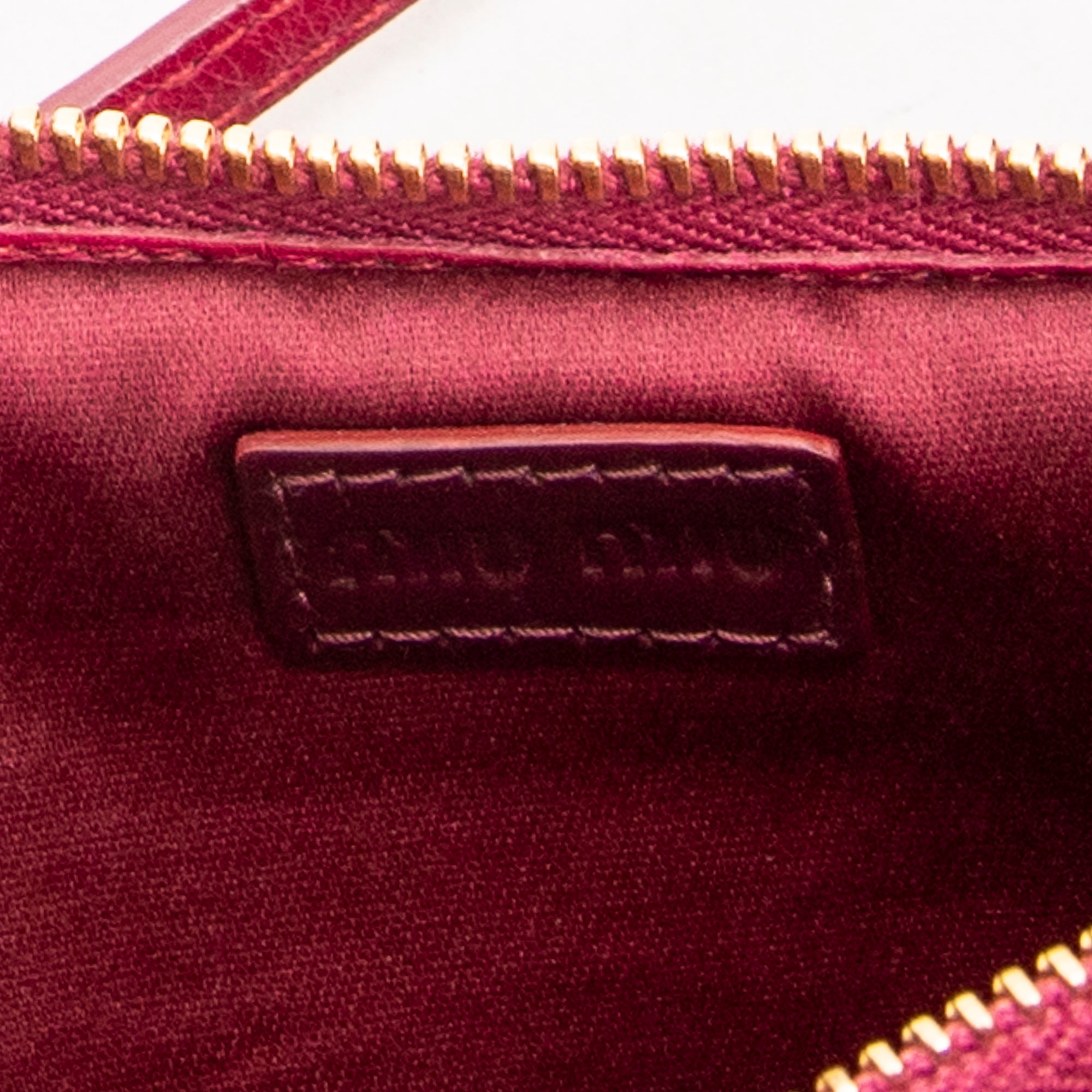 Pouch Double Zip Pouch Fuchsia Pink Matelasse Lux Leather