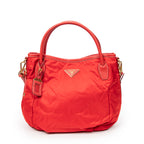 Bandolera tipo hobo de lona de nylon roja