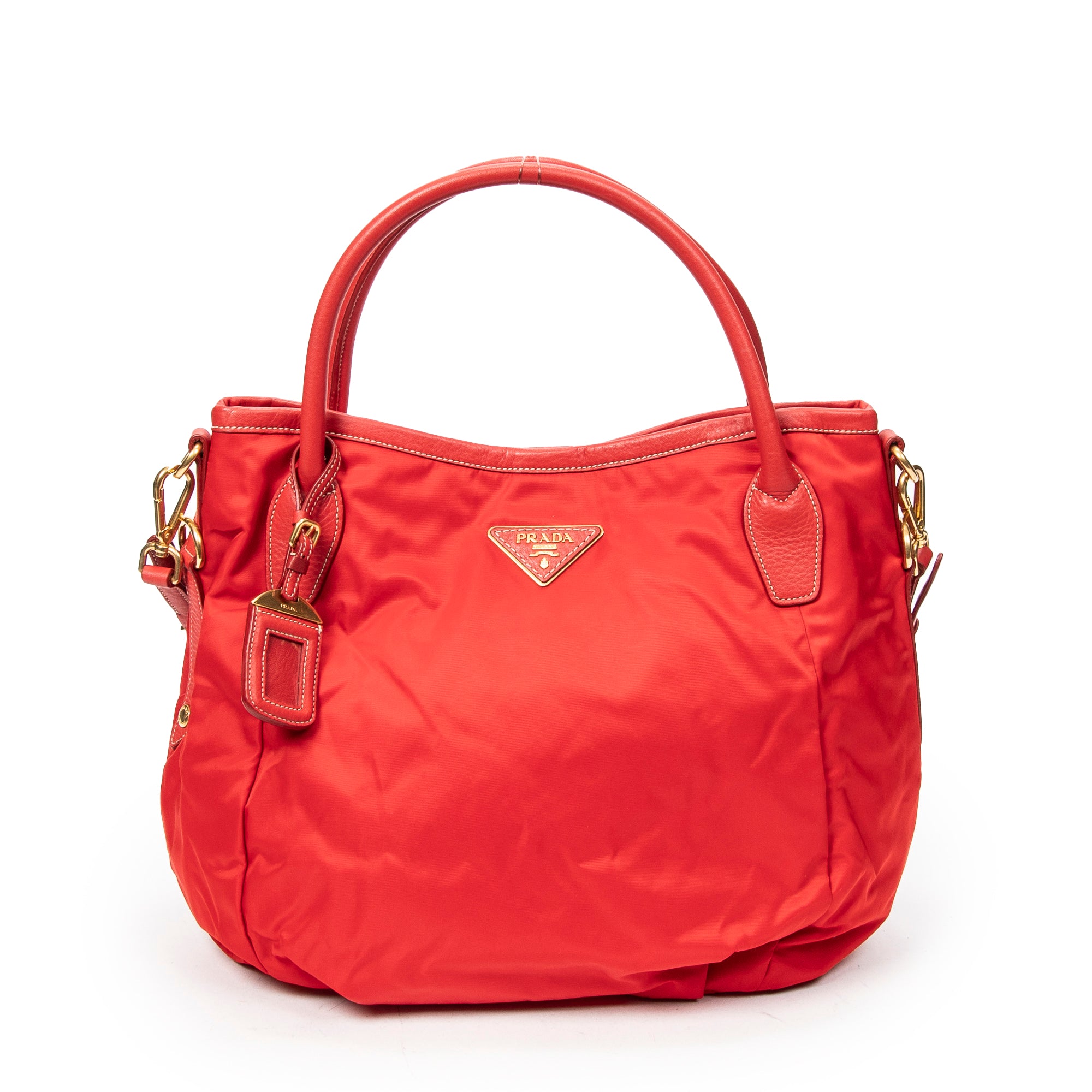 Bandolera tipo hobo de lona de nylon roja
